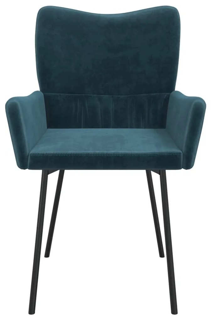 Cadeiras de jantar 2 pcs veludo azul