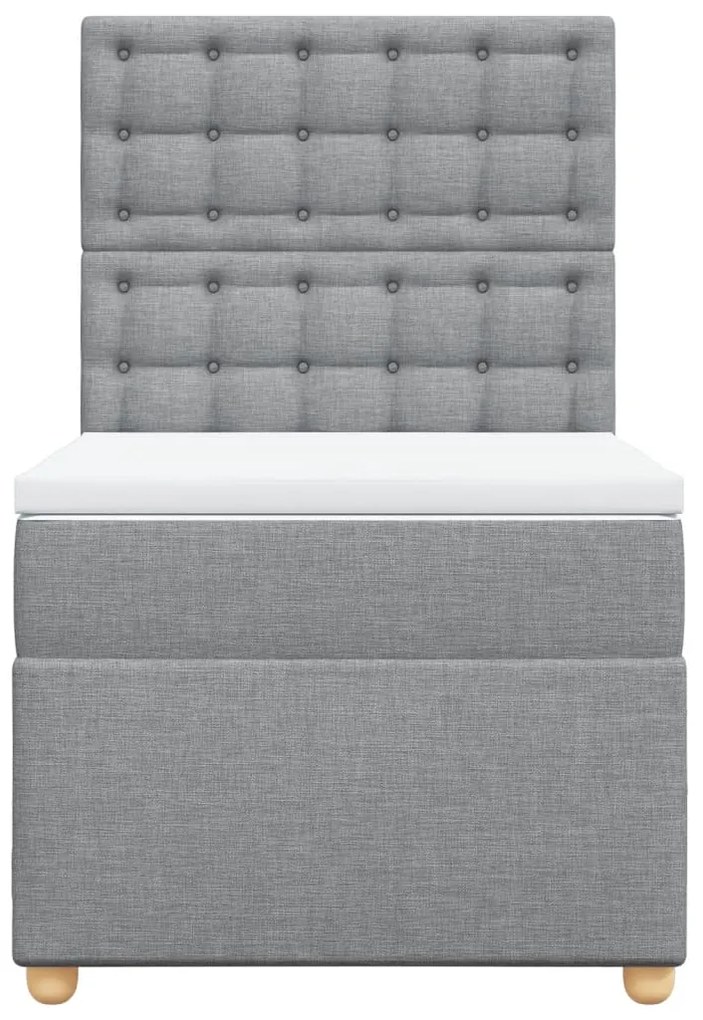 Cama com molas/colchão 80x200 cm tecido cinza-claro