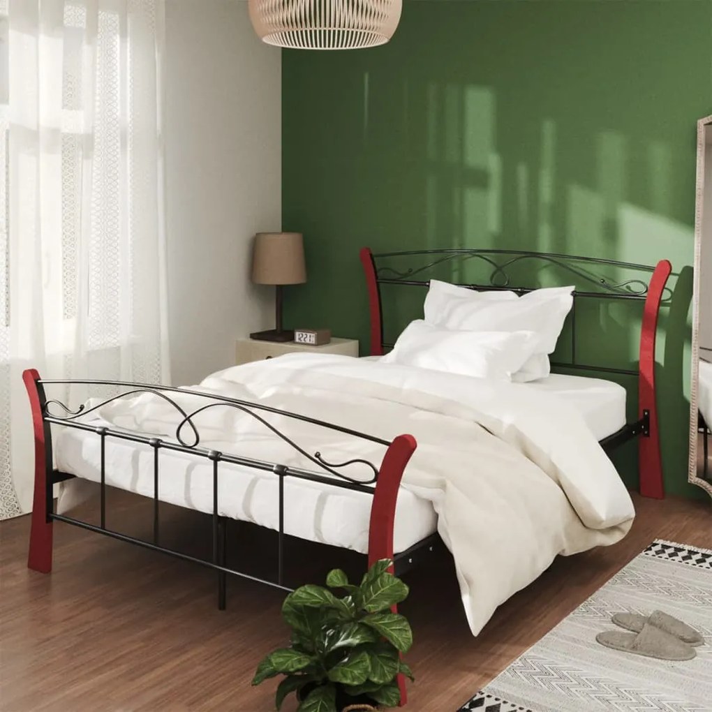vidaXL Estrutura de cama 120x200 cm metal preto