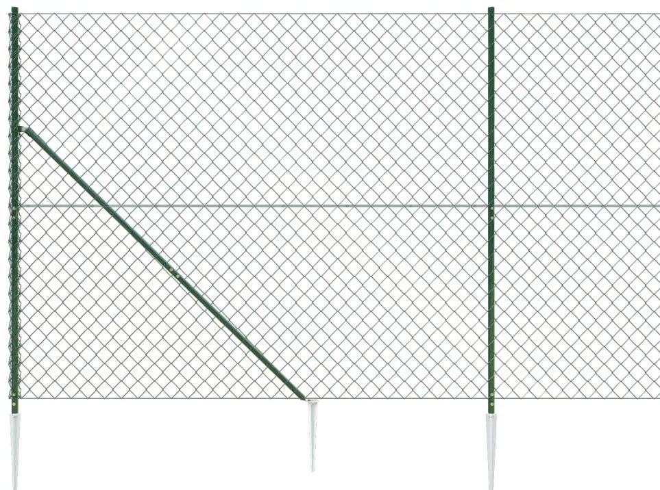 Cerca de arame com estacas de fixação 1,8x10 m verde