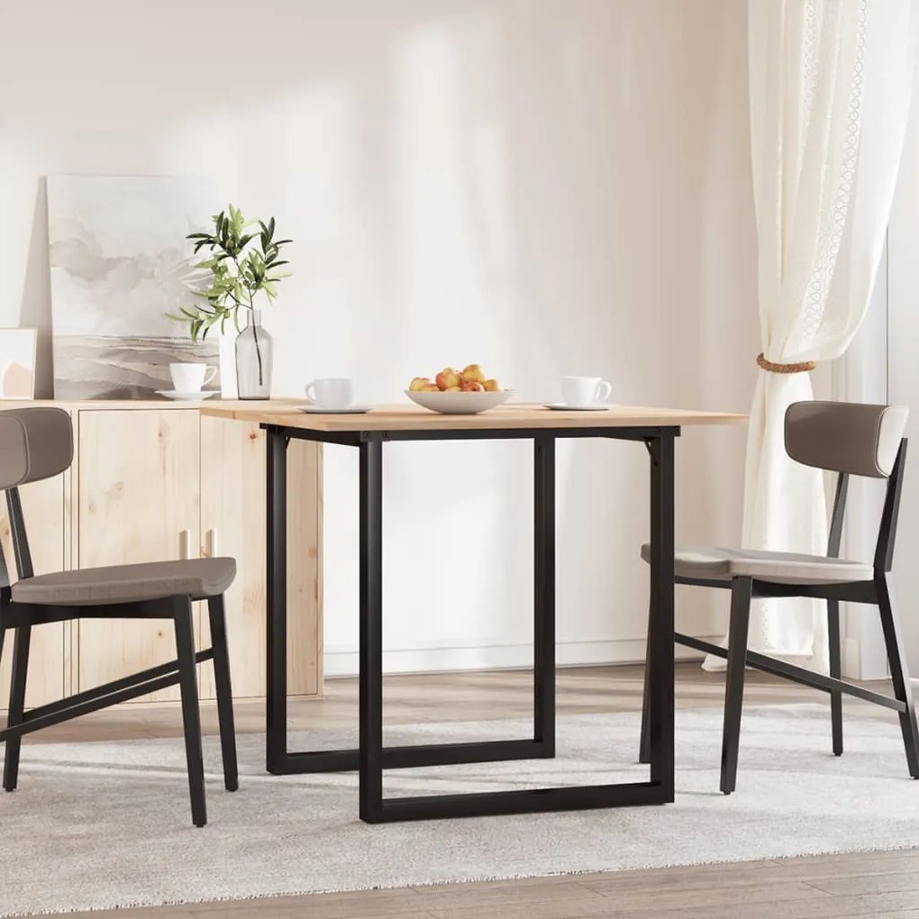 Mesa de jantar estrutura em O 90x90x75 cm pinho e aço
