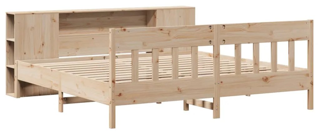 Cama com estante sem colchão 200x200 cm pinho maciço