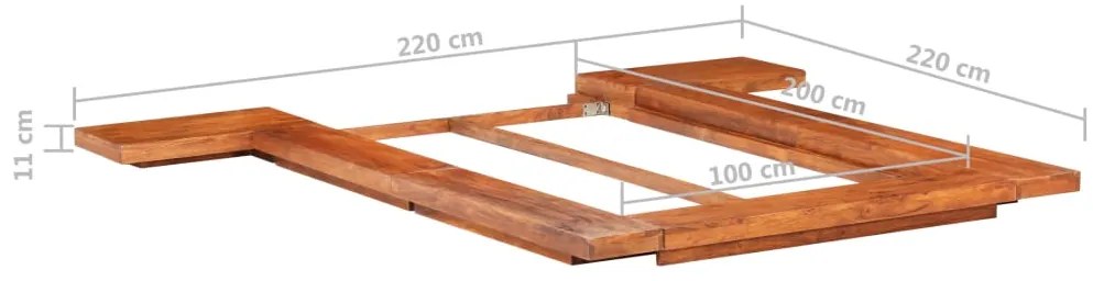 Estrutura p/ futon japonês madeira acácia maciça 100x200 cm