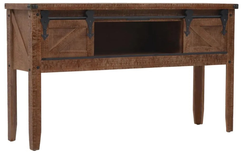 Mesa consola madeira de abeto maciça 131x35,5x75 cm castanho