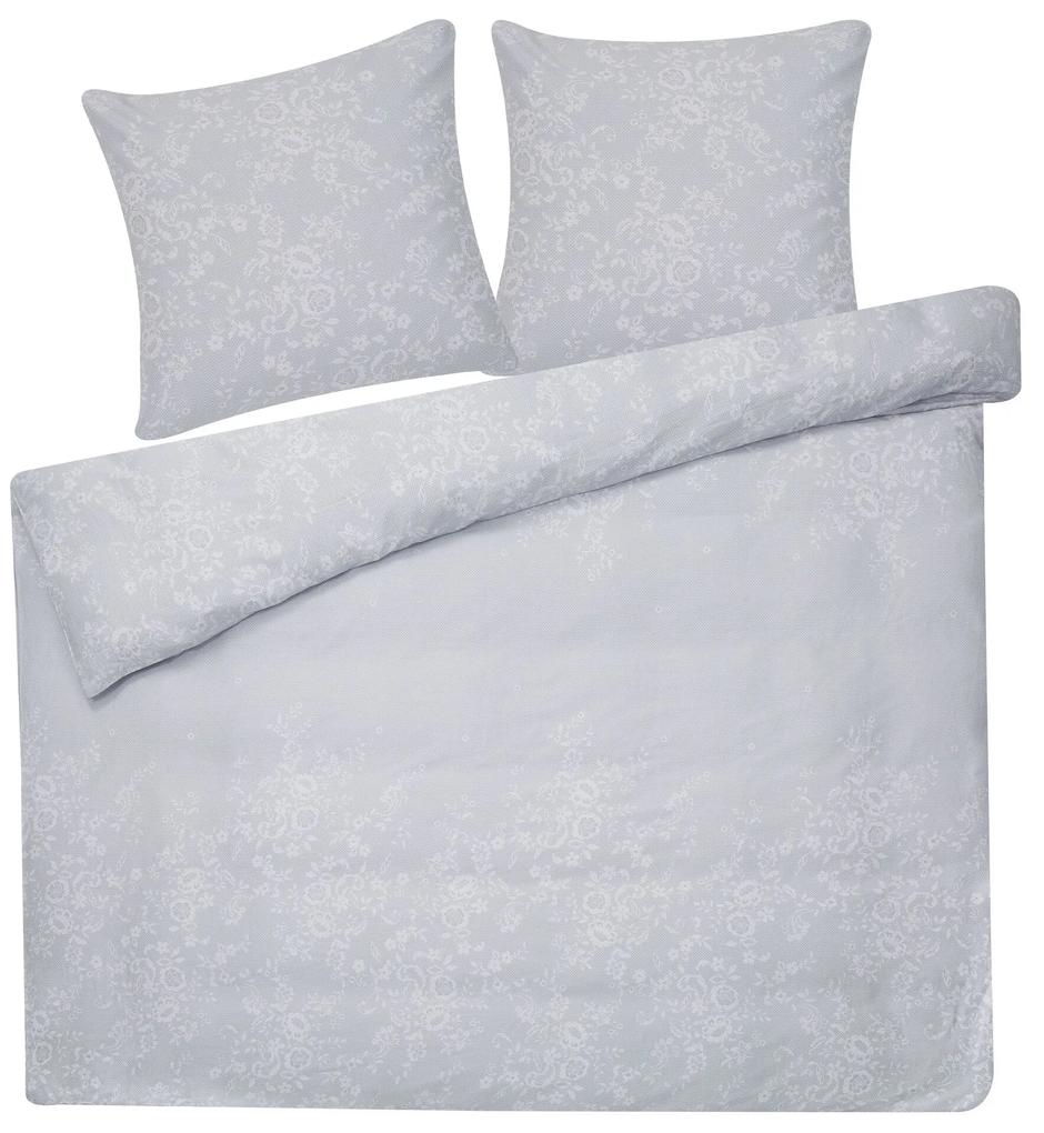 Conjunto de capas de edredão em algodão acetinado cinzento 220 x 240 cm MORNINGSIDE Beliani