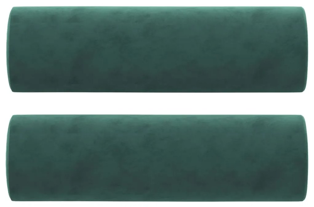 Sofá 2 lug. c/ almofadas decorativas 140cm veludo verde-escuro