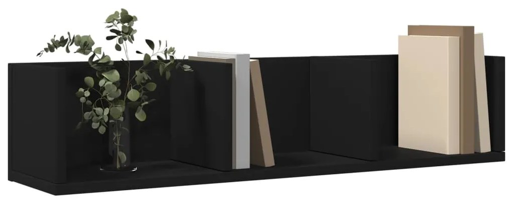 Armário de parede 75x18x16,5 cm derivados de madeira preto