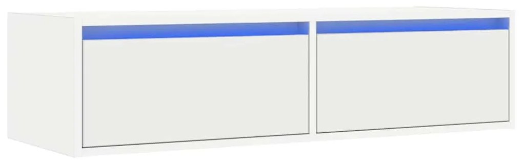 Móvel de TV com luzes LED 100X35,5x25 cm branco