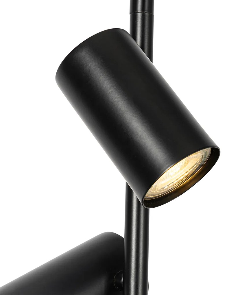 Candeeiro de suspensão preto com interruptor de pé 3 luzes - Jeana Luxe Moderno