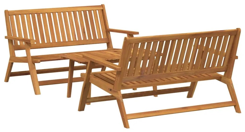 Conjunto com 3 Cadeiras e Mesa de Madeira Sólida de Acácia