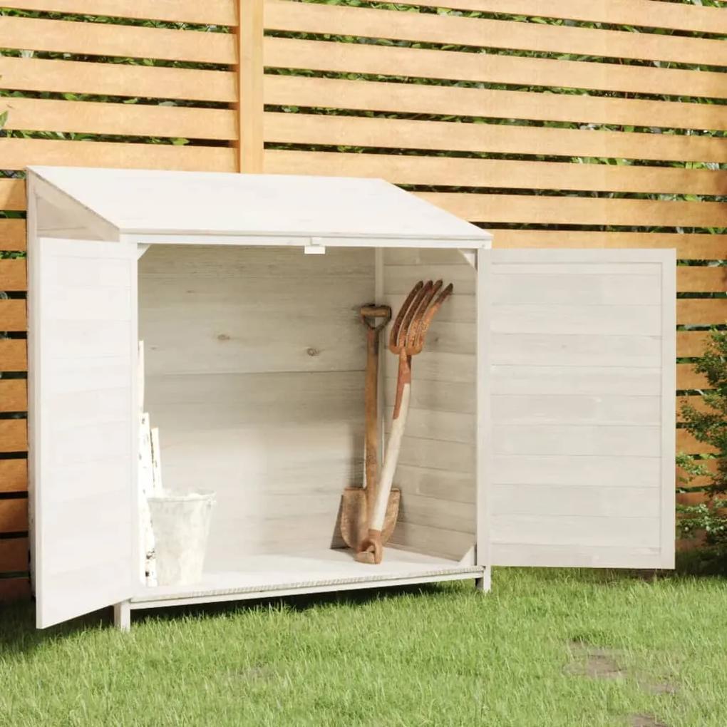 Abrigo de jardim 102x52x112 cm madeira de abeto maciça branco