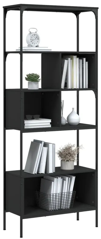 Estante c/ 5 prateleiras 76x33x188,5 cm derivados madeira preto