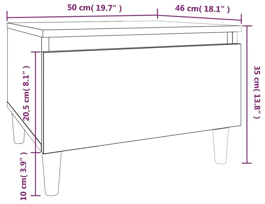 Mesa de apoio 50x46x35 cm derivados de madeira branco