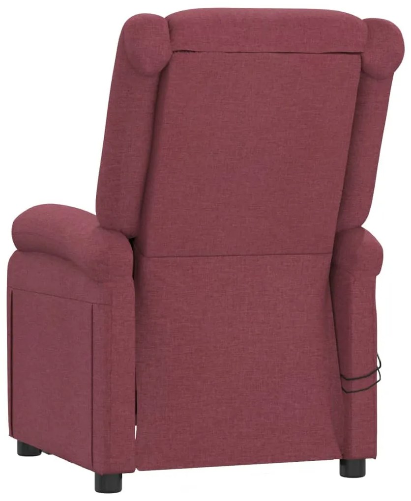 Poltrona de massagens elétrica reclinável tecido vermelho tinto