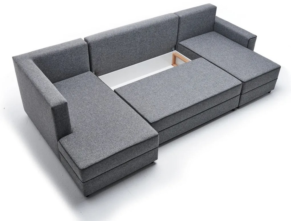 Sofá-Cama de Canto Ece – Cinzento – 315 cm x 88 cm x 160 cm