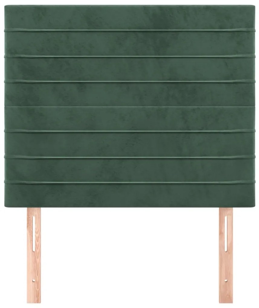 Cabeceira de cama 2 pcs veludo 90x5x78/88 cm verde-escuro