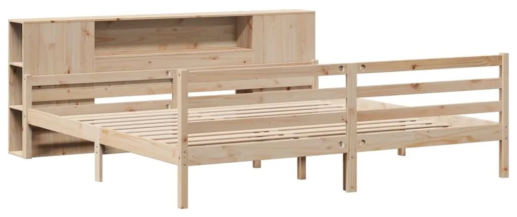 Cama com estante sem colchão 200x200 cm pinho maciço