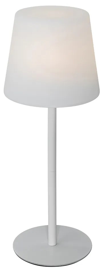 Candeeiro de Mesa Branco Recarregável com LED e Dimmer IP54 - Jude Moderno