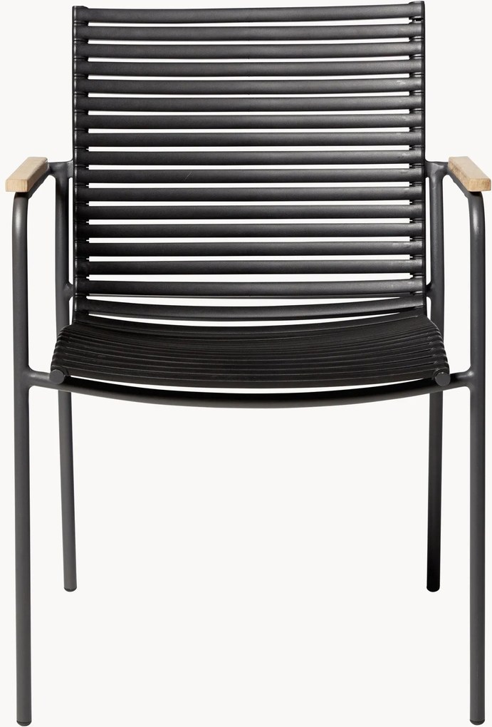 Cadeira de jardim com braços em madeira de teca Mood