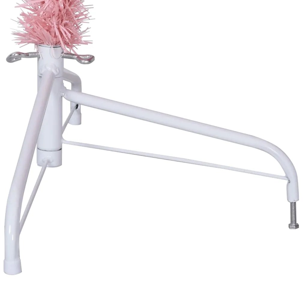 Meia árvore de Natal artificial com suporte 210 cm PVC rosa