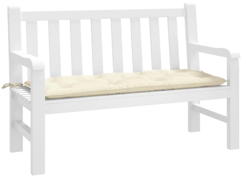 Almofadão p/ banco de jardim 120x50x7 cm tecido Oxford creme