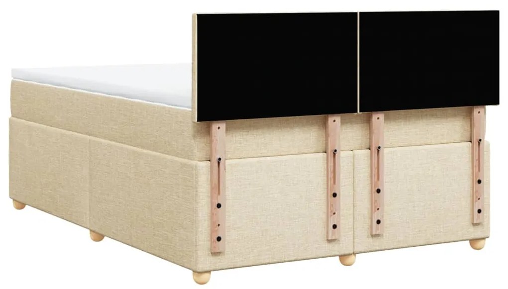 Cama com molas/colchão 140x200 cm tecido cor creme