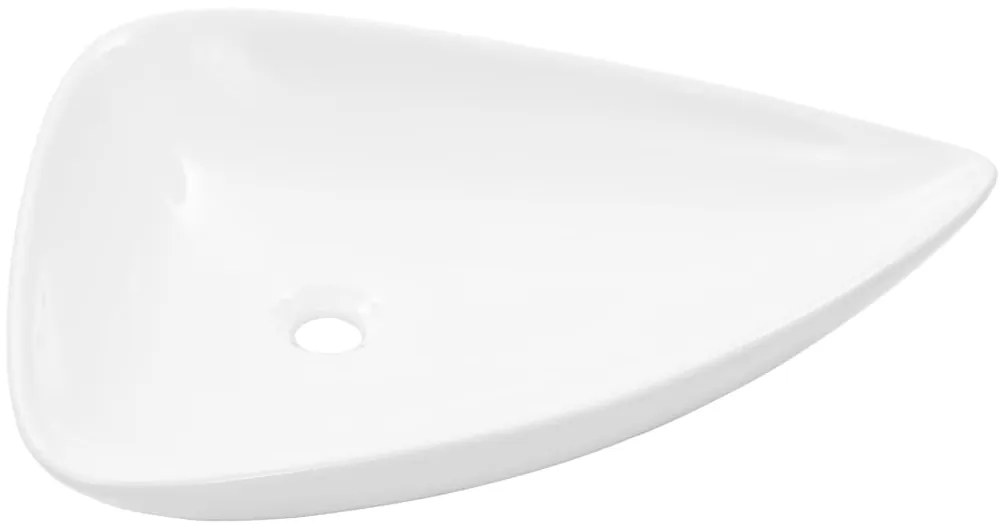 Lavatório em cerâmica 645x455x115 mm branco triangular