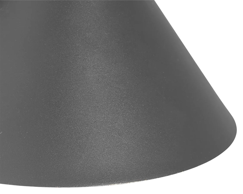 Candeeiro de parede exterior industrial cone cinzento escuro IP44 - Natas Industrial