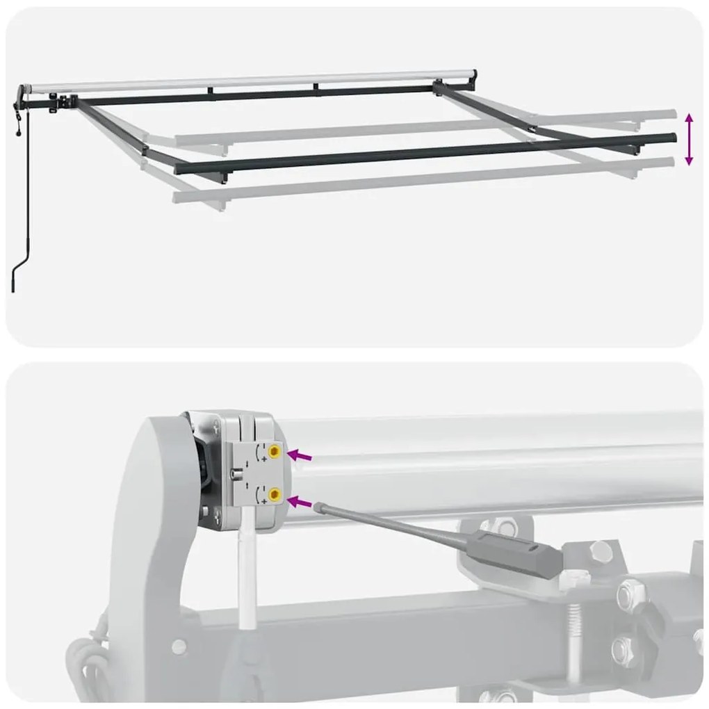 Toldo Retrátil Manual Antracite e Branco