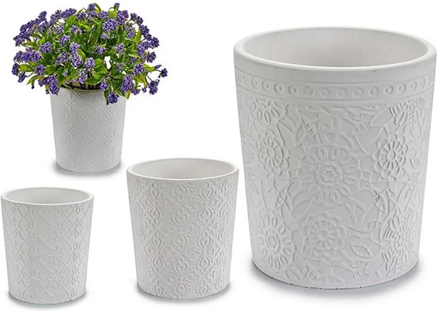 Vaso Branco Cerâmica (12,3 x 12 x 12,3 cm)