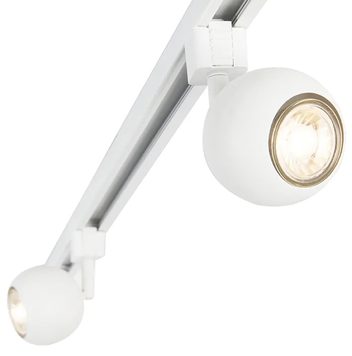 LED Sistema de calhas moderno inteligente branco monofásico com 3 GU10 Wifi - Gissi Moderno