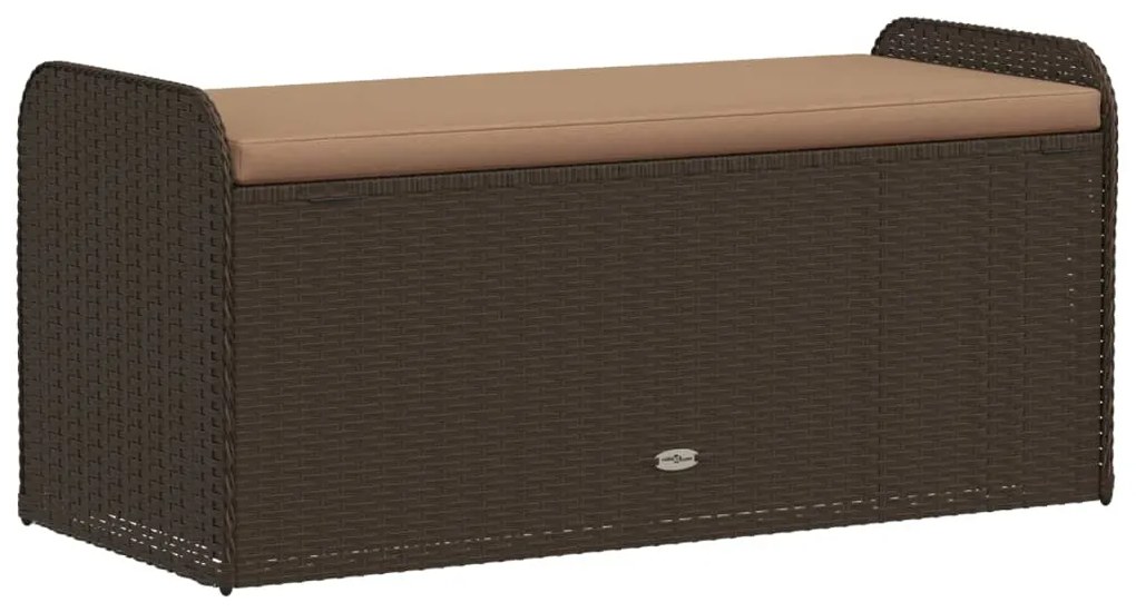 Banco de arrumação com almofadão 115x51x52 cm vime PE castanho