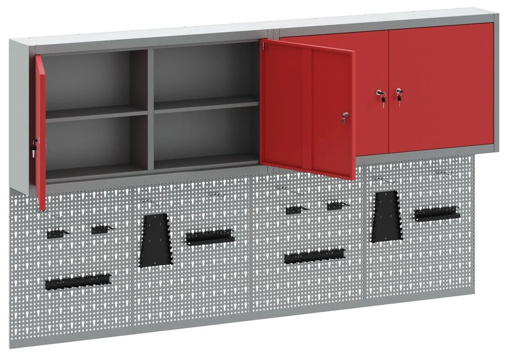 Conjunto de Armário e Painel de Ferramentas vidaXL com 6 Peças Montado