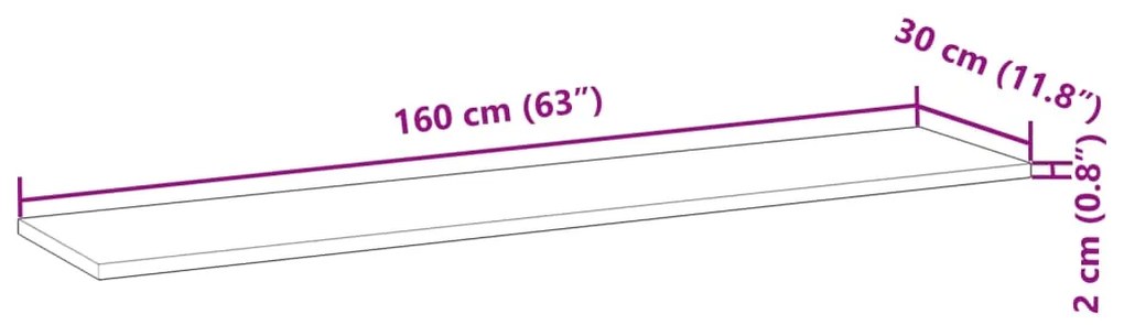 Prateleira flutuante 2pcs 160x30x2cm acácia maciça não tratada