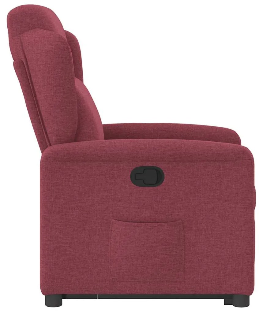 Poltrona reclinável elevatória tecido vermelho tinto