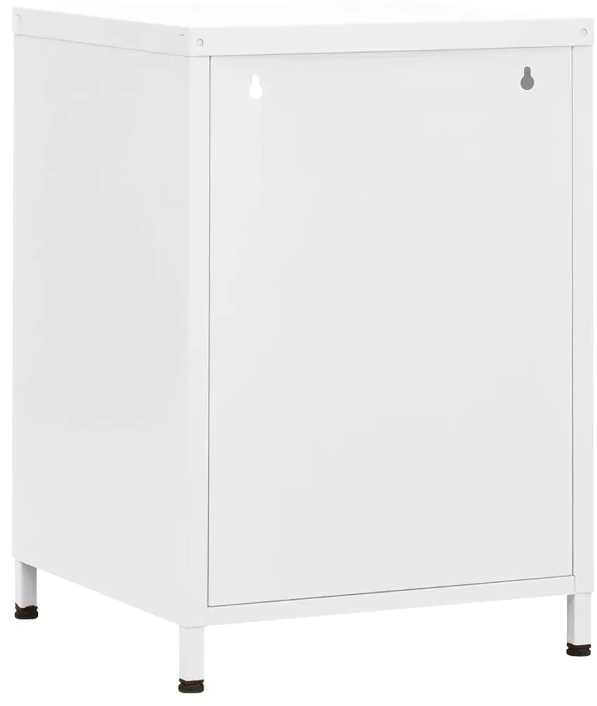 Mesa de cabeceira 35x35x51 cm aço branco