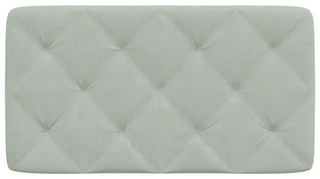 Almofadão de cabeceira 90 cm veludo cinzento-claro