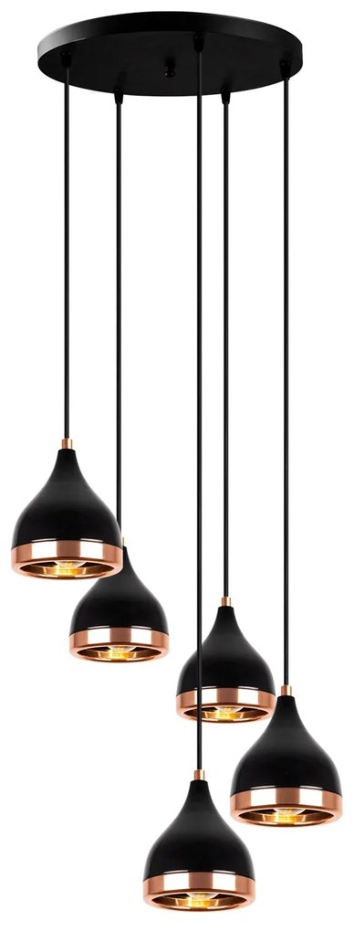 Chandelier Yildo – Preto Cobre – 43 x 43 cm