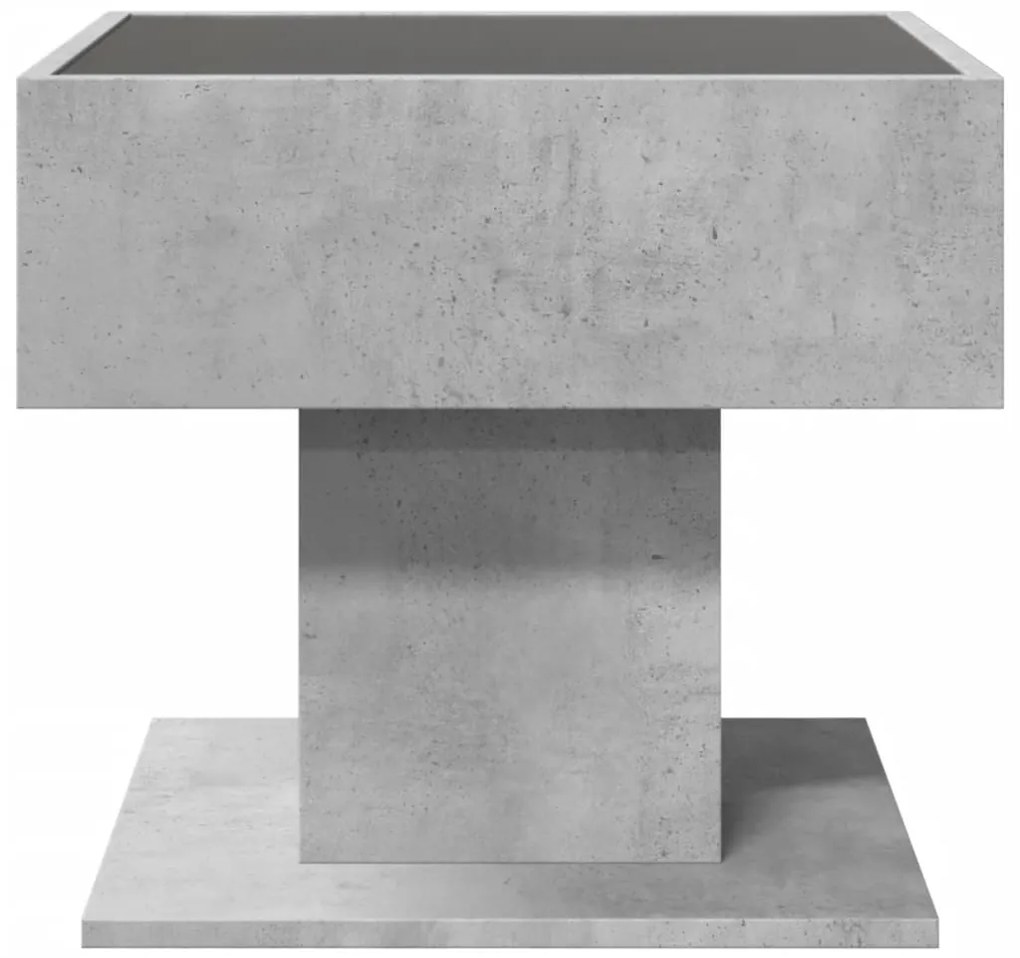 Mesa de centro c/ LEDs 50x50x45 cm madeira processada