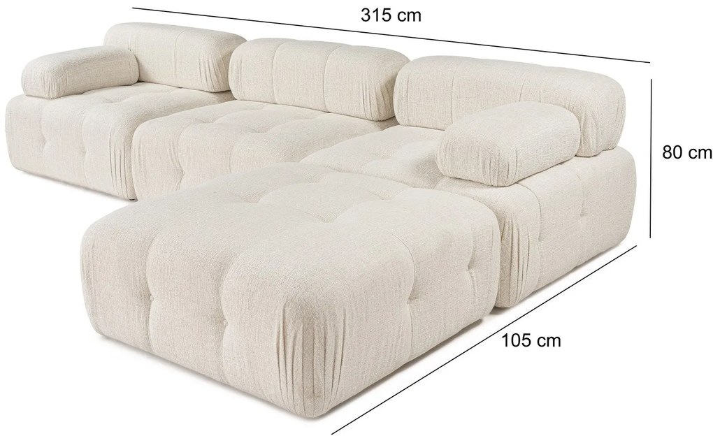 **** Sofá de Canto Doblo – Creme – 300x200 cm
**