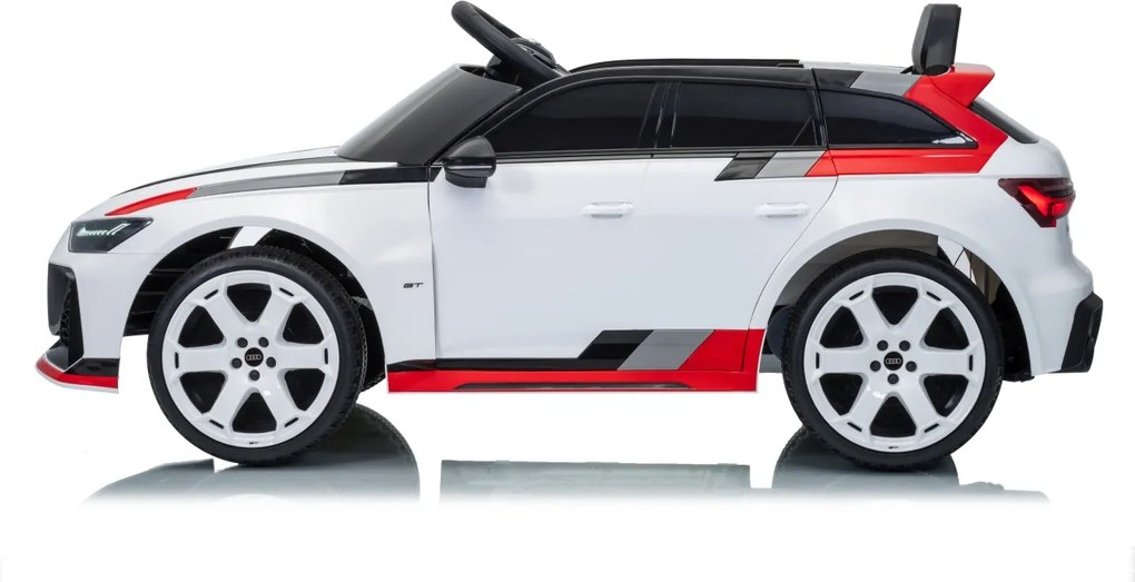 Carro elétrico para Crianças 12V 4x4 Audi RS6 Avant GT Rodas de espuma EVA, Assento Couro ecológico Branco