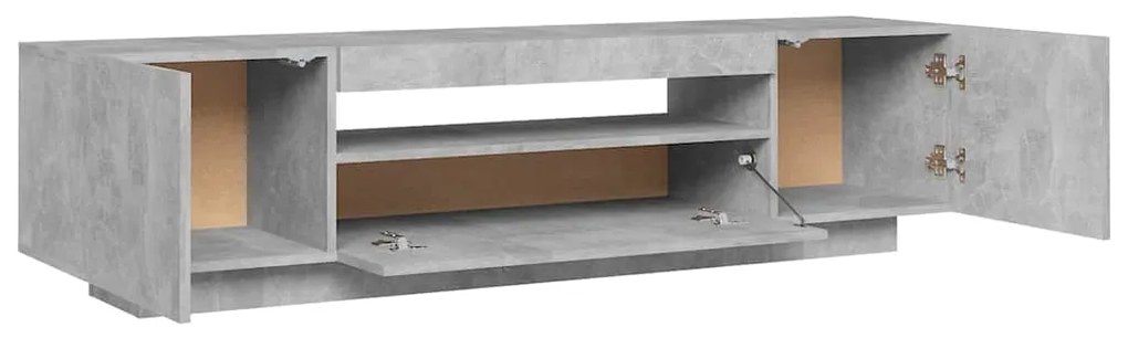 Móvel de TV com luzes LED 160x35x40 cm cinzento cimento
