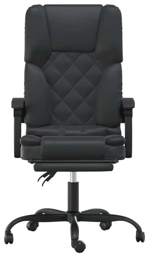 Cadeira escritório massagens reclinável couro artificial preto