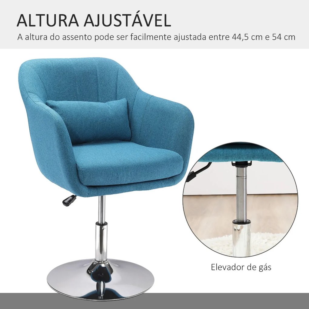 Cadeira Giratória Dolphin – Azul – Design Nórdico