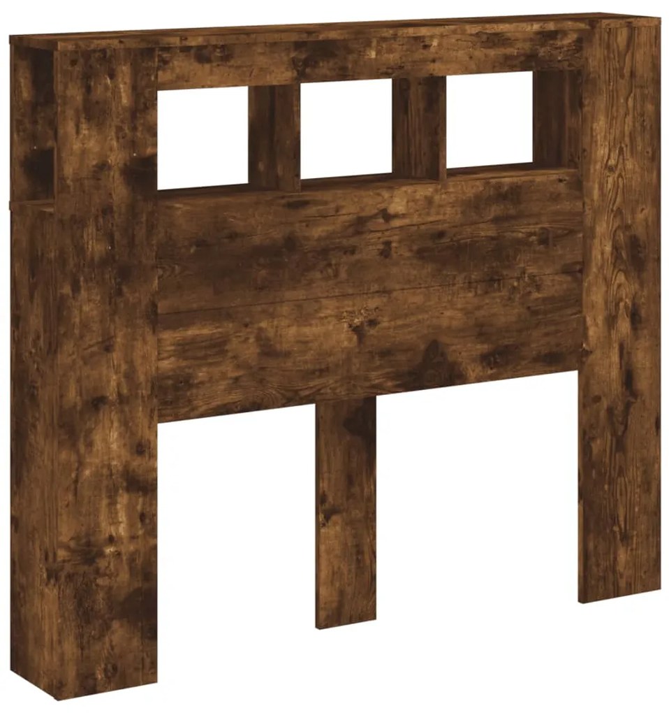 Cabeceira c/ LEDs 120x18,5x103,5 cm carvalho fumado