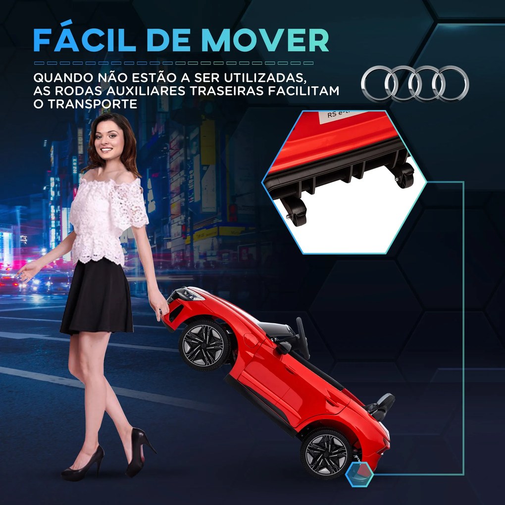 HOMCOM Carro Elétrico AUDI RS E-Tron GT para Crianças de 3-6 Anos Carr