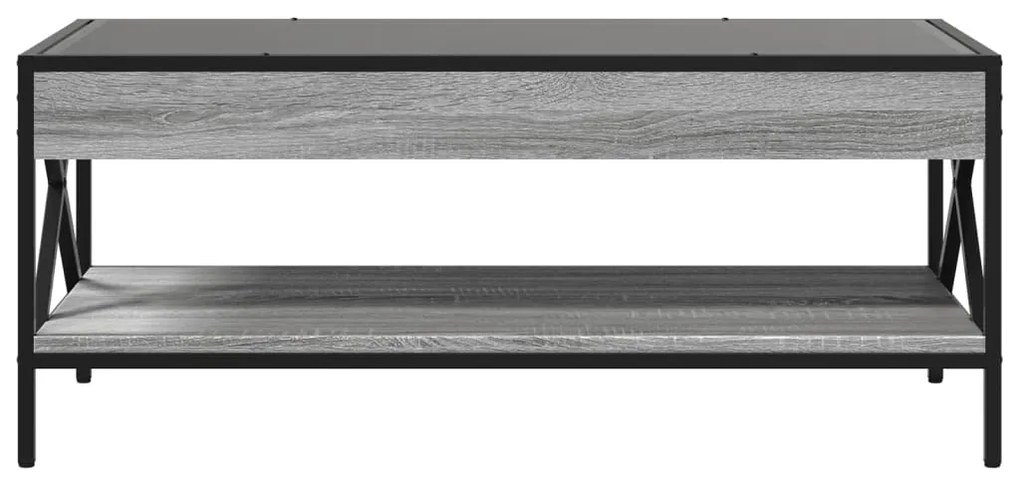 Mesa de centro luzes LED Infinity 90x50x38 cm cinzento sonoma