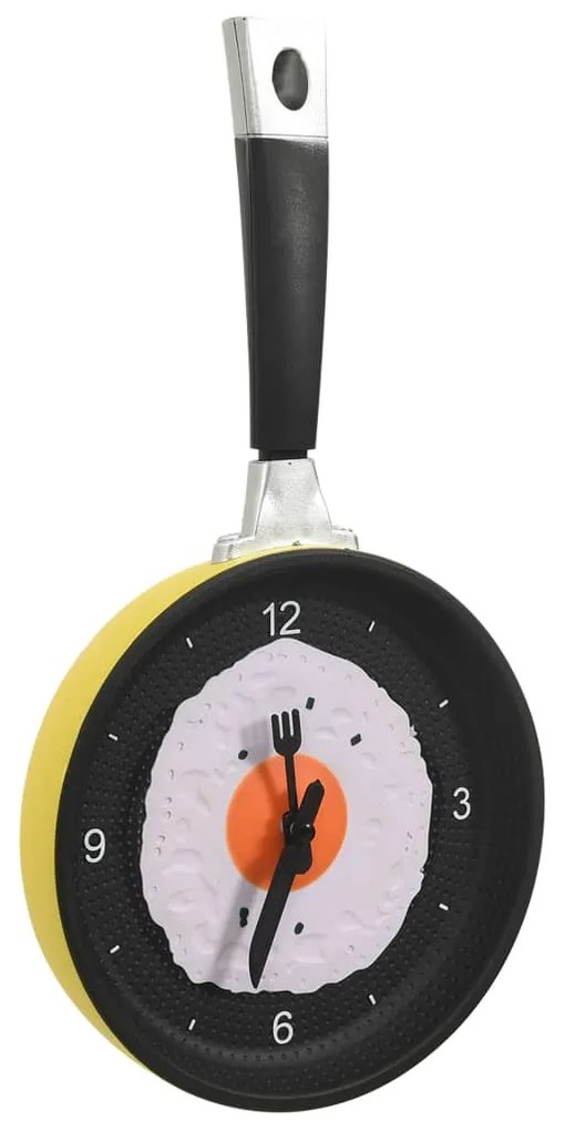 Relógio de parede com design frigideira e ovo estrelado 18,8 cm