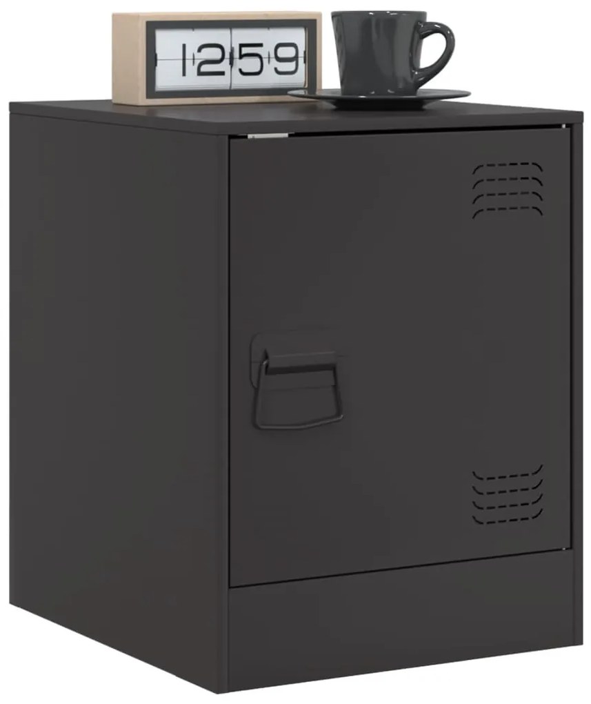 Mesas de cabeceira 2 pcs 34,5x39x44 cm aço preto