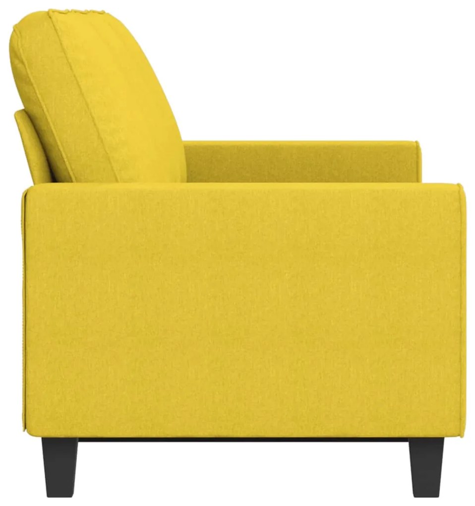 Sofá de 3 lugares 180 cm tecido amarelo-claro